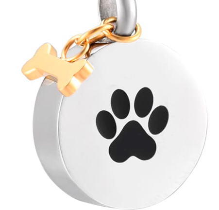 Collar urna con colgante mini hueso