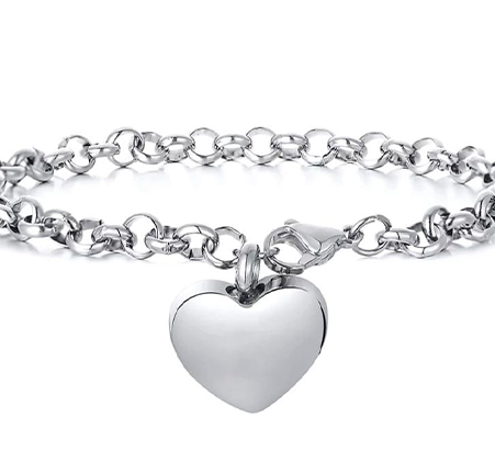Pulsera urna acero corazón