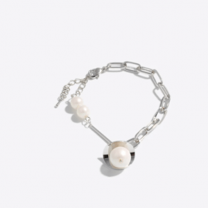 Pulsera acero perlas