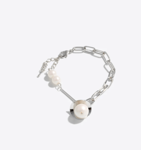 Pulsera acero perlas