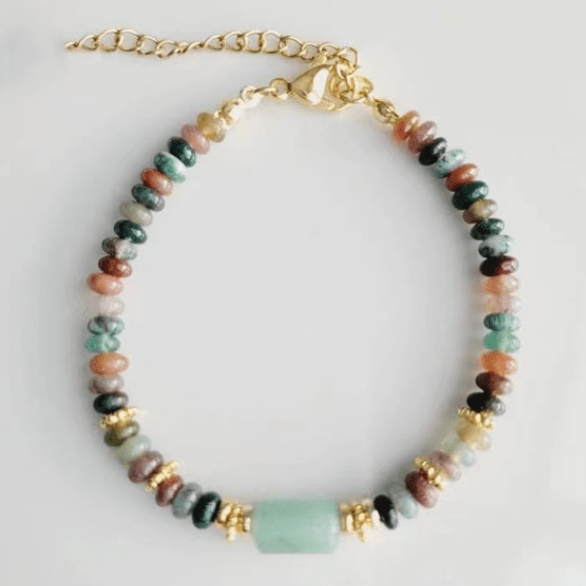 Pulsera minerales con jaspe verde