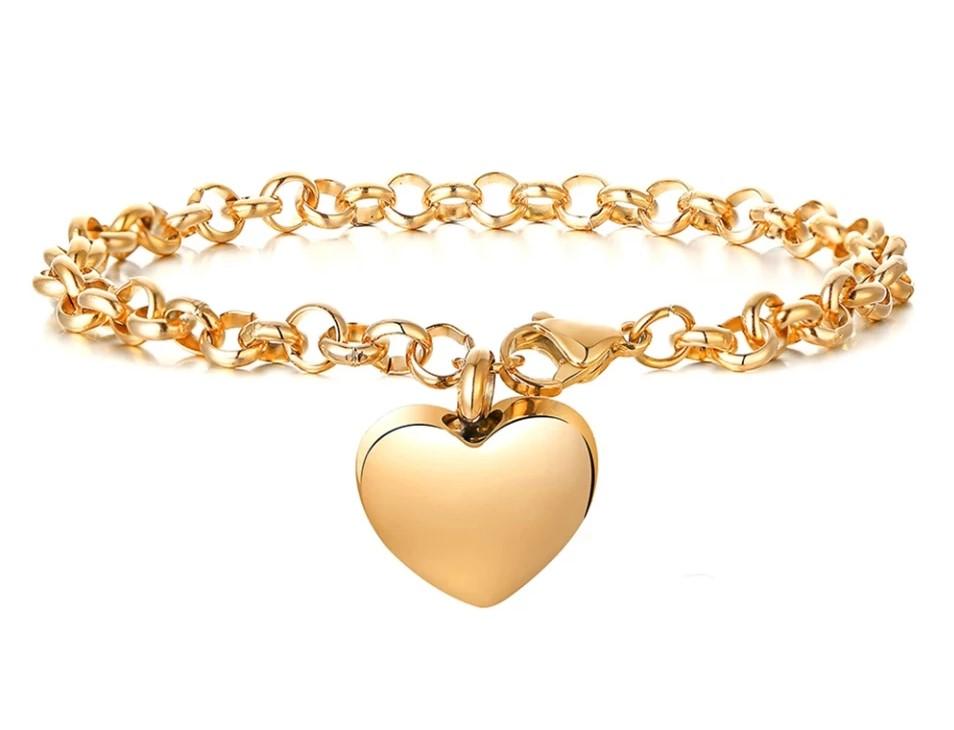 Pulsera urna en acero dorado