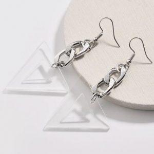 Pendientes cadena y acrílico
