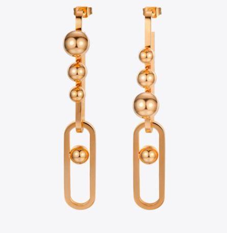 Pendientes acero en oro rosa