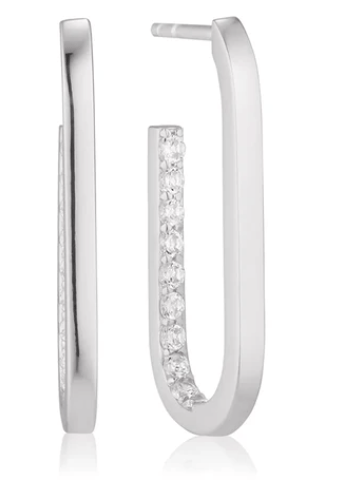 Pendientes acero con circonitas blancas