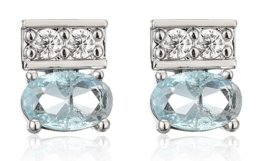 Pendientes plata con circonita azul