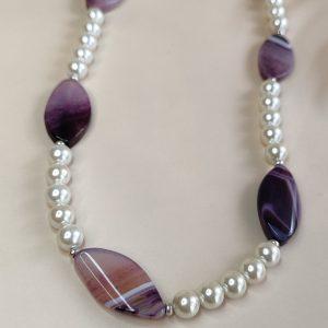 Collar perlas y amatistas