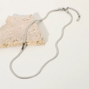 cadena plata ajustable serpiente