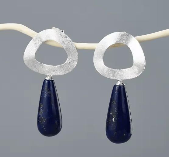 pendientes plata con lapislazuli
