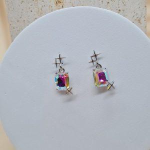 Pendientes acero plateado estrellas